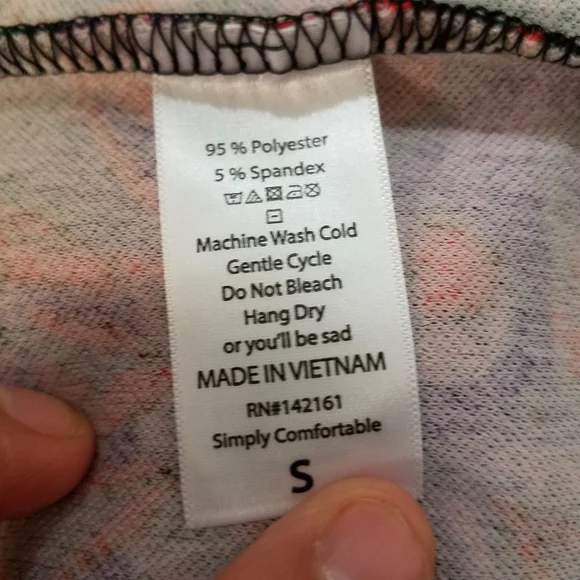 Lularoe Cassie pencil skirt. It’s a bright, multi-color red, purple, green.... S - Picture 3 of 3